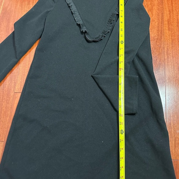 Zara Women’s Size S Emerald Ruffle Mini Shift Dress High Ruffle Neck - Picture 5 of 8